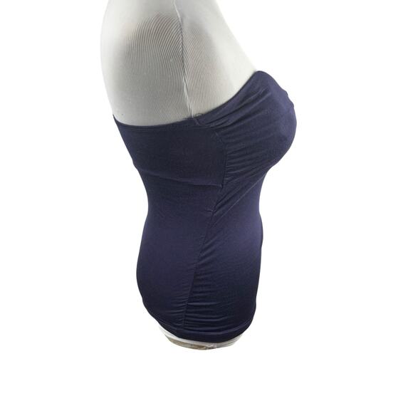 Y2K Tube Too Strapless Navy Top Junior Smal Zenana Outfitters Twist Top - Picture 2 of 5